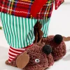 Decorator's Warehouse 18" African American Santa Figurine with Plaid Robe > Gingerbread|Santas & Angels