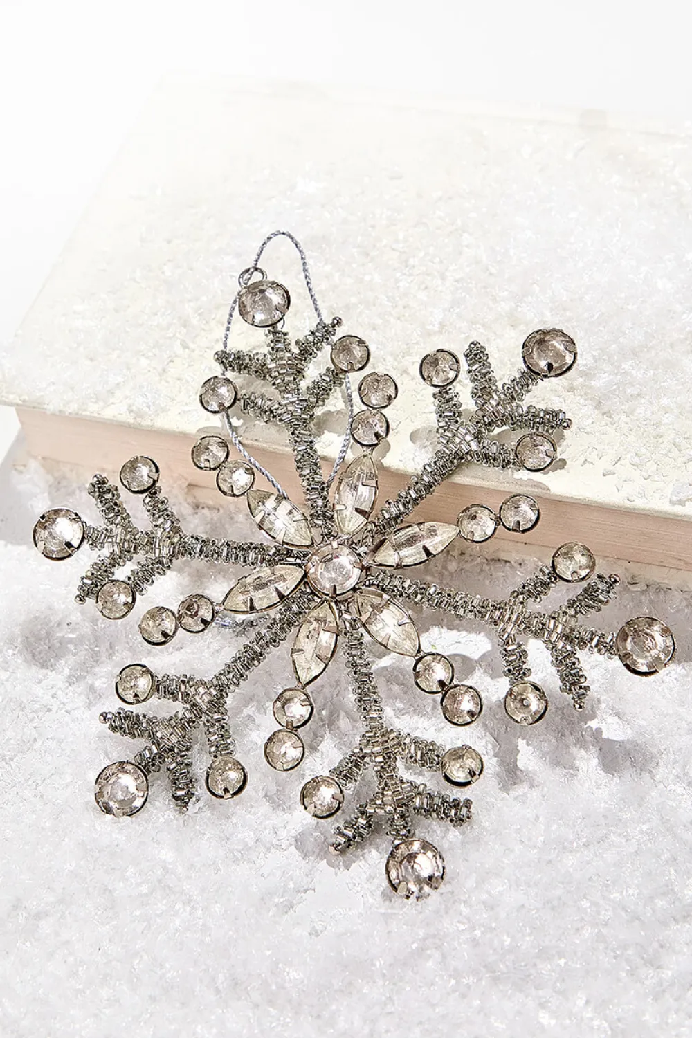Decorator's Warehouse 6" Antiqued Rhinestone Snowflake Ornament > Christmas Decor|Natural Elegance
