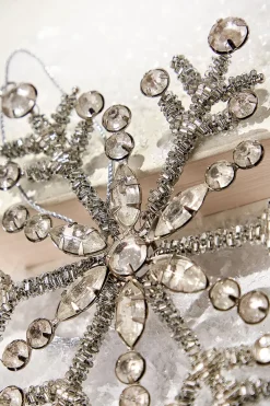 Decorator's Warehouse 6" Antiqued Rhinestone Snowflake Ornament > Christmas Decor|Natural Elegance