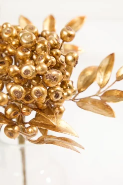 Decorator's Warehouse 14" Antique Gold Metallic Berry Bunch > Christmas Sprays|Christmas Decor