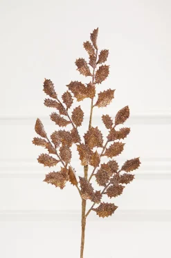 Decorator's Warehouse 22" Antique Gold Shimmer Holly > Winter Woodland|Christmas Decor