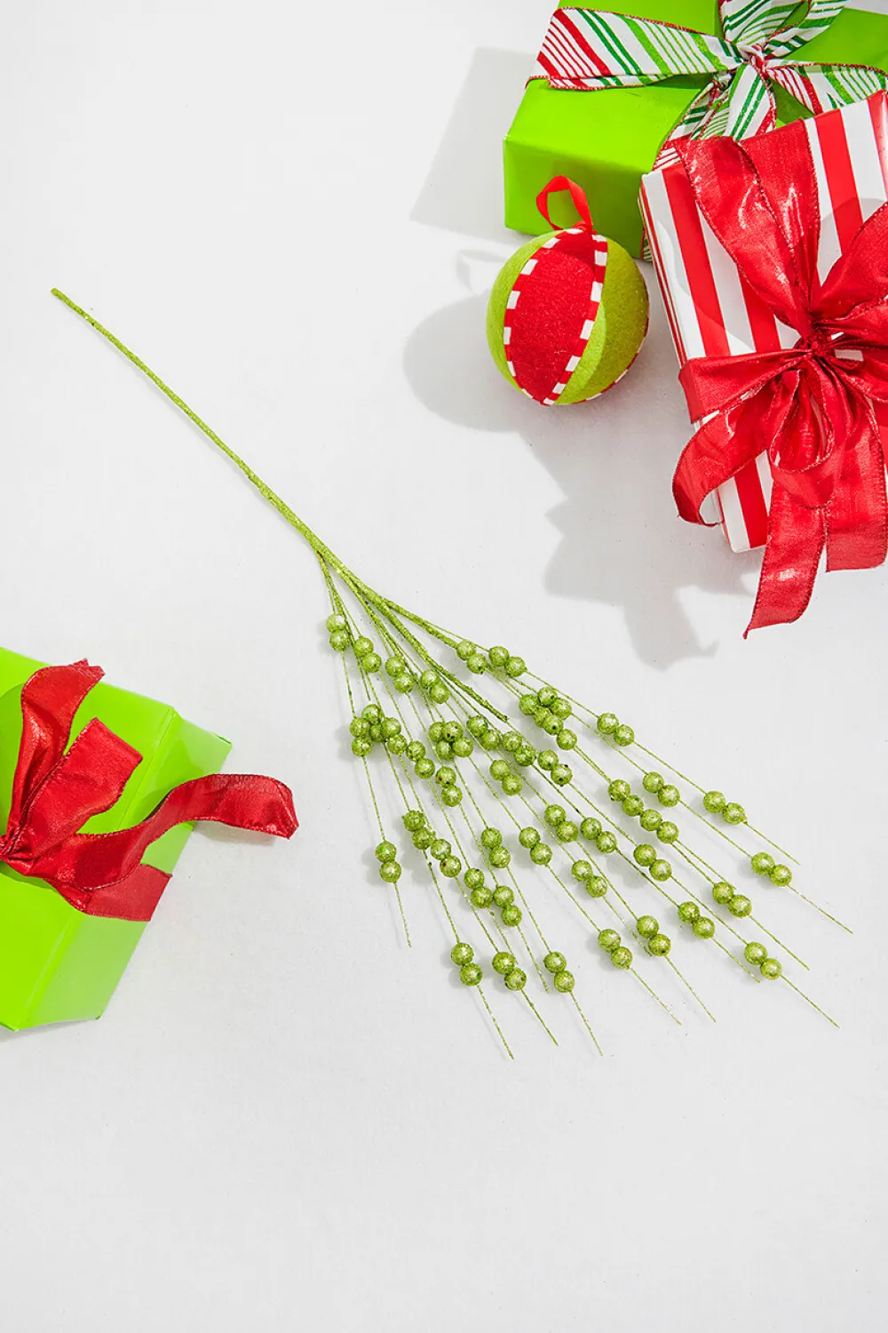 Decorator's Warehouse 33” Apple Green Glitter Berry Spray > Christmas Sprays|Christmas Decor