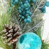 Decorator's Warehouse 14.5" Aqua Glitter Pinecone Ornament Spray > Blue Christmas|Christmas Decor
