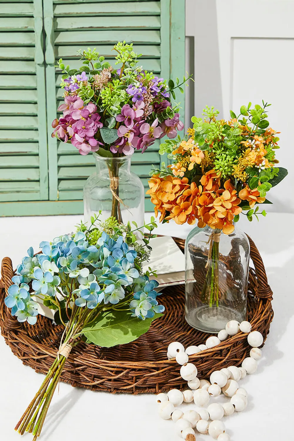 Decorator's Warehouse 14" Artificial Hydrangea/Berry Bush Spray > Easter Table Decor|Easter Decor