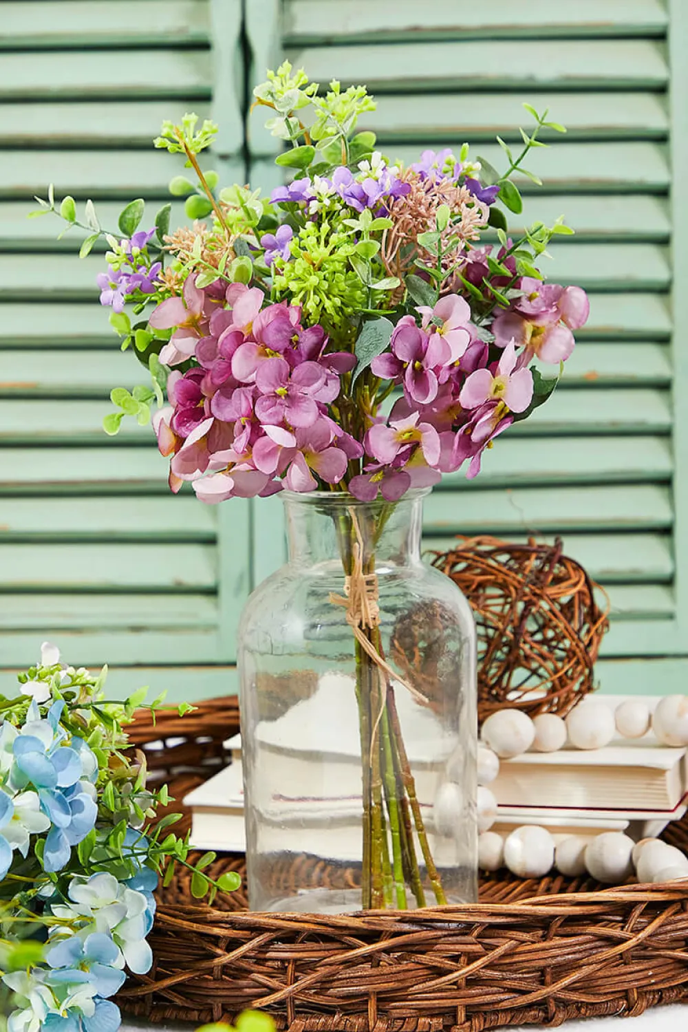 Decorator's Warehouse 14" Artificial Hydrangea/Berry Bush Spray > Easter Table Decor|Easter Decor