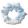 Decorator's Warehouse 3" Baby Boy Wreath Customizable Ornament > Christmas Ornaments|Christmas Decor