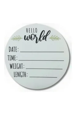 Decorator's Warehouse Baby’s Hello World Disk Personalizable Ornament > Christmas Ornaments|Christmas Decor