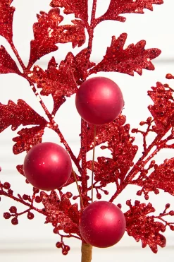 Decorator's Warehouse 22" Ball Bead Spray - Red > Christmas Decor|Nutcracker