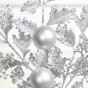 Decorator's Warehouse 22" Ball Bead Spray - Silver > White Christmas|Christmas Decor