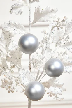 Decorator's Warehouse 22" Ball Bead Spray - White > White Christmas|Christmas Decor
