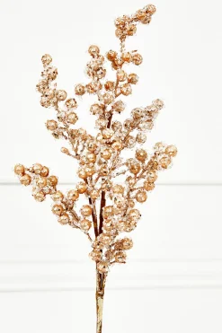 Decorator's Warehouse 27" Beaded Iced Berry Spray - Champagne > Sugar & Spice|Christmas Sprays