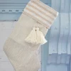 Decorator's Warehouse Beige Burlap Stocking with Tassel > Christmas Decor|Christmas Textiles