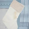 Decorator's Warehouse Beige Stocking with Stripe & Tassel > Christmas Decor|Christmas Textiles