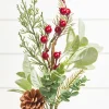 Decorator's Warehouse 18" Berry and Holly Pine Pick > Cardinal|Christmas Sprays