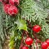 Decorator's Warehouse 16" Berry Pine Cedar Pick with Snow > Cardinal|Christmas Sprays