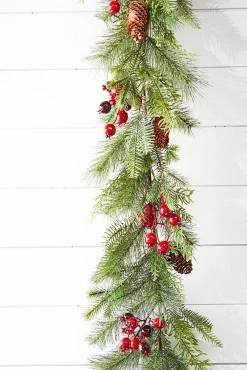Decorator's Warehouse 5' Berry Pine with Pinecones Garland > Cardinal|Christmas Decor