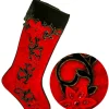 Decorator's Warehouse 25" Berry Vine Jewel Poinsettia Velvet Stocking > Christmas Textiles|Classic Christmas