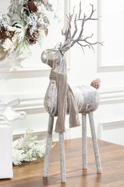 Decorator's Warehouse 28” Birch Wood Deer > Winter Woodland|Christmas Accents