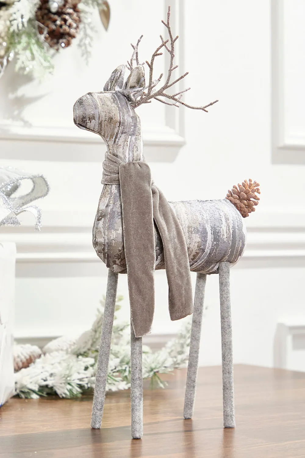 Decorator's Warehouse 20” Birch Wood Deer > Winter Woodland|Christmas Accents