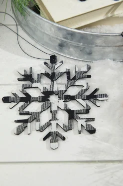Decorator's Warehouse 6” Black And White Buffalo Check Snowflake Ornament > Best Sellers|Christmas Ornaments