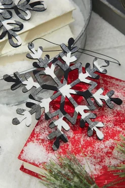 Decorator's Warehouse 6” Black And White Buffalo Check Snowflake Ornament > Best Sellers|Christmas Ornaments