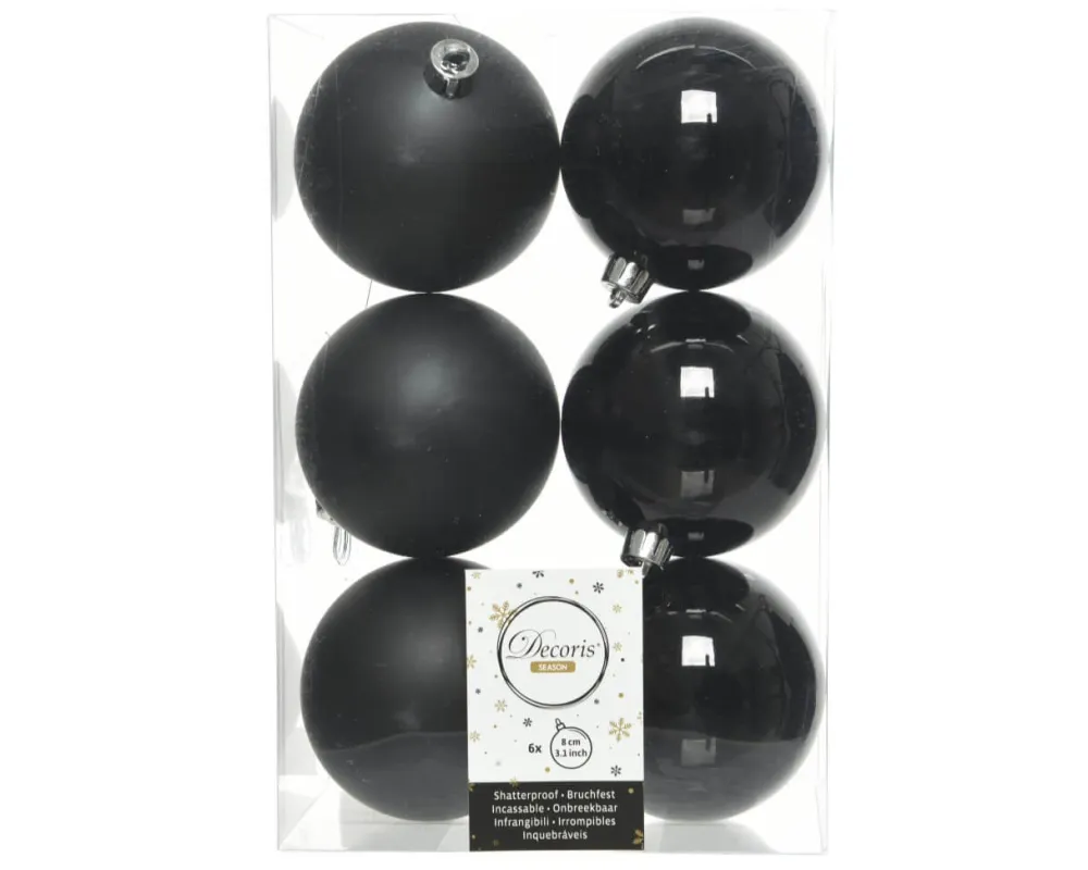Decorator's Warehouse Black Assorted 8cm Shatterproof - Set of 6 > Boxed Sets|Nutcracker