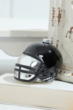 Decorator's Warehouse 3.5" Black Glass Football Helmet Ornament > Christmas Ornaments|Christmas Ornaments