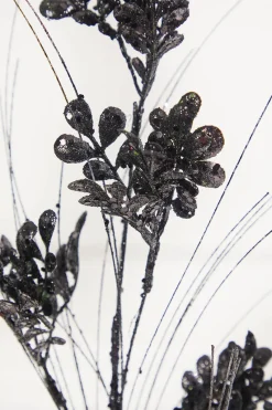 Decorator's Warehouse 27" Black Glitter/Sequin Boxwood/Grass Spray > Halloween|Halloween