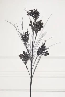 Decorator's Warehouse 27" Black Glitter/Sequin Boxwood/Grass Spray > Halloween|Halloween