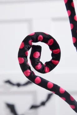Decorator's Warehouse 29” Black & Pink Polkadot Spiral Curly Spray > Halloween|Halloween