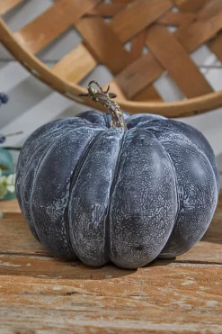 Decorator's Warehouse 8” Black Weathered Pumpkin > Fall Decor|Fall Decor