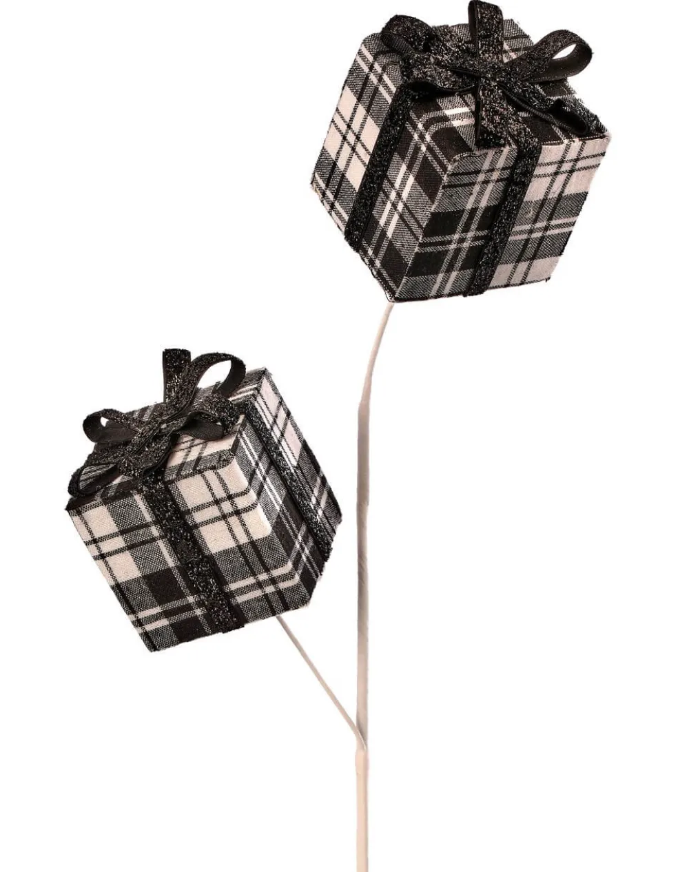 Decorator's Warehouse 24” Black & White Buffalo Check Package Spray > Christmas Sprays|Christmas Decor