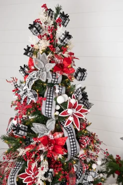 Decorator's Warehouse 24” Black & White Buffalo Check Package Spray > Christmas Sprays|Christmas Decor