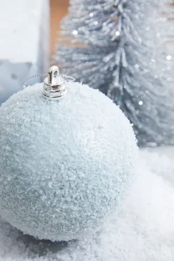 Decorator's Warehouse 4" Blue Frosted Ball Ornament > Santa'S Sweet Shoppe