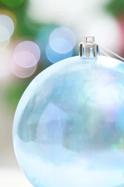 Decorator's Warehouse 4" Blue Iridescent Ball Ornament > Retro Brites|Christmas Decor