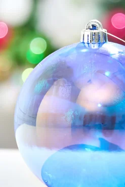 Decorator's Warehouse 6" Blue Iridescent Ball Ornament > Retro Brites|Christmas Decor