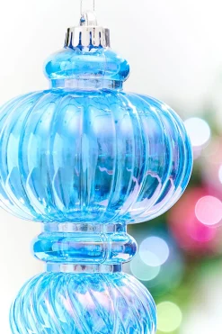 Decorator's Warehouse 10" Blue Iridescent Chandelier Ornament > Christmas Decor|Blue Christmas