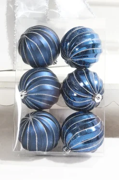 Decorator's Warehouse 3" Blue Shatterproof Boxed Set of 6 > Boxed Sets|Christmas Decor