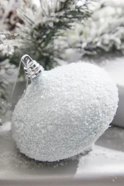 Decorator's Warehouse 4" Blue Snow Frosted Onion > Christmas Ornaments|White Christmas