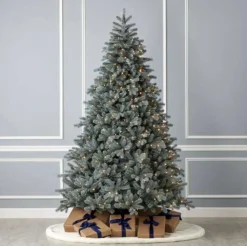 Decorator's Warehouse 7.5' Blue Spruce Tree with 500 Warm White LED Lights > Green|Christmas Trees