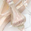 Decorator's Warehouse 7.5" Blush & Champagne Glitter Glass Ornament > Christmas Decor|Jewel Tones