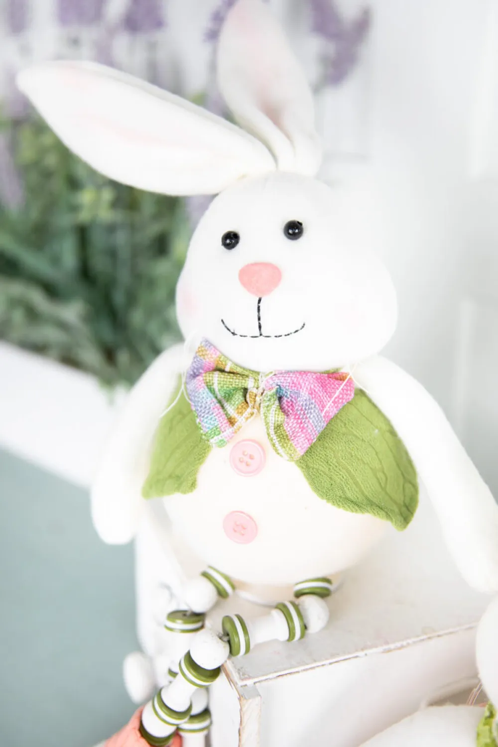 Decorator's Warehouse 16” B/O Lighted Fabric Easter Bunny Shelf Sitter > Easter Decor|Easter Decor