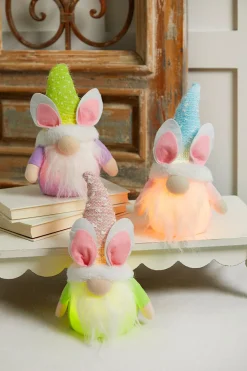 Decorator's Warehouse 10.2” B/O Lighted Plush Easter Bunny Gnome Figurine > Easter Decor|Easter Decor