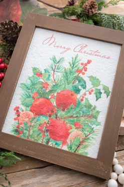 Decorator's Warehouse 15” Botanical "Merry Christmas" Sign > Cardinal