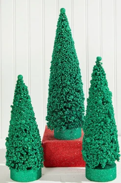 Decorator's Warehouse Bottle Brush Trees - Set of 3 - Green > Tabletop & Accent Trees|Christmas Accents