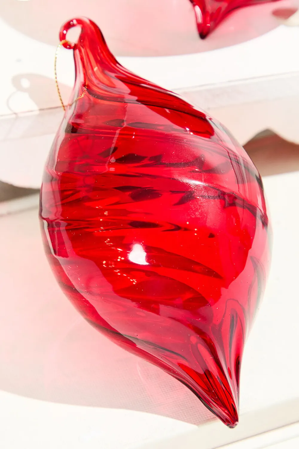 Decorator's Warehouse 5"-6" Bright Red Glass Ornament > Christmas Ornaments|Classic Christmas