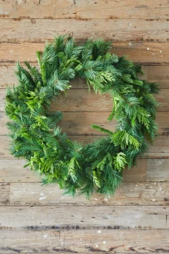 Decorator's Warehouse 36" Bristle Pine With Natural Touch Evergreen Wreath > Cardinal|36"