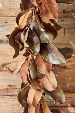 Decorator's Warehouse 35" Bronzed Magnolia Leaf Garland > Heritage Plaid