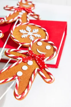 Decorator's Warehouse 27" Brown, White and Red Gingerbread Spray > Christmas Decor|Christmas Sprays