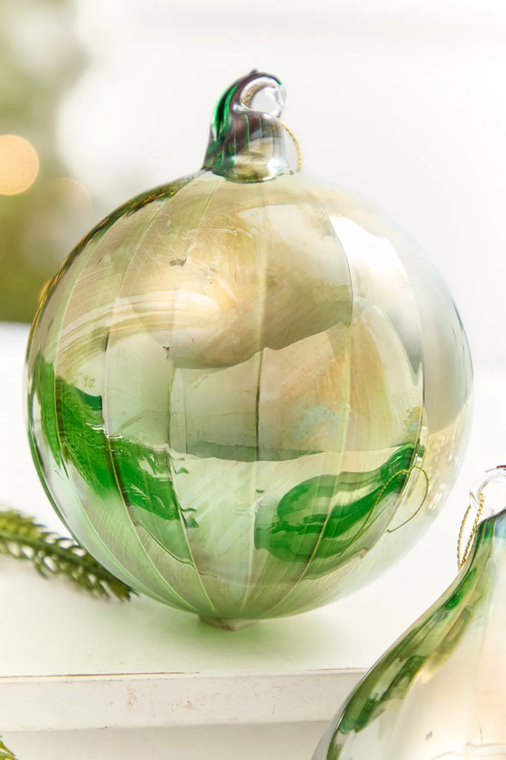 Decorator's Warehouse 4" - 7" Brushed Copper & Reflective Blown Glass Ornament > Christmas Decor|Merry & Bright